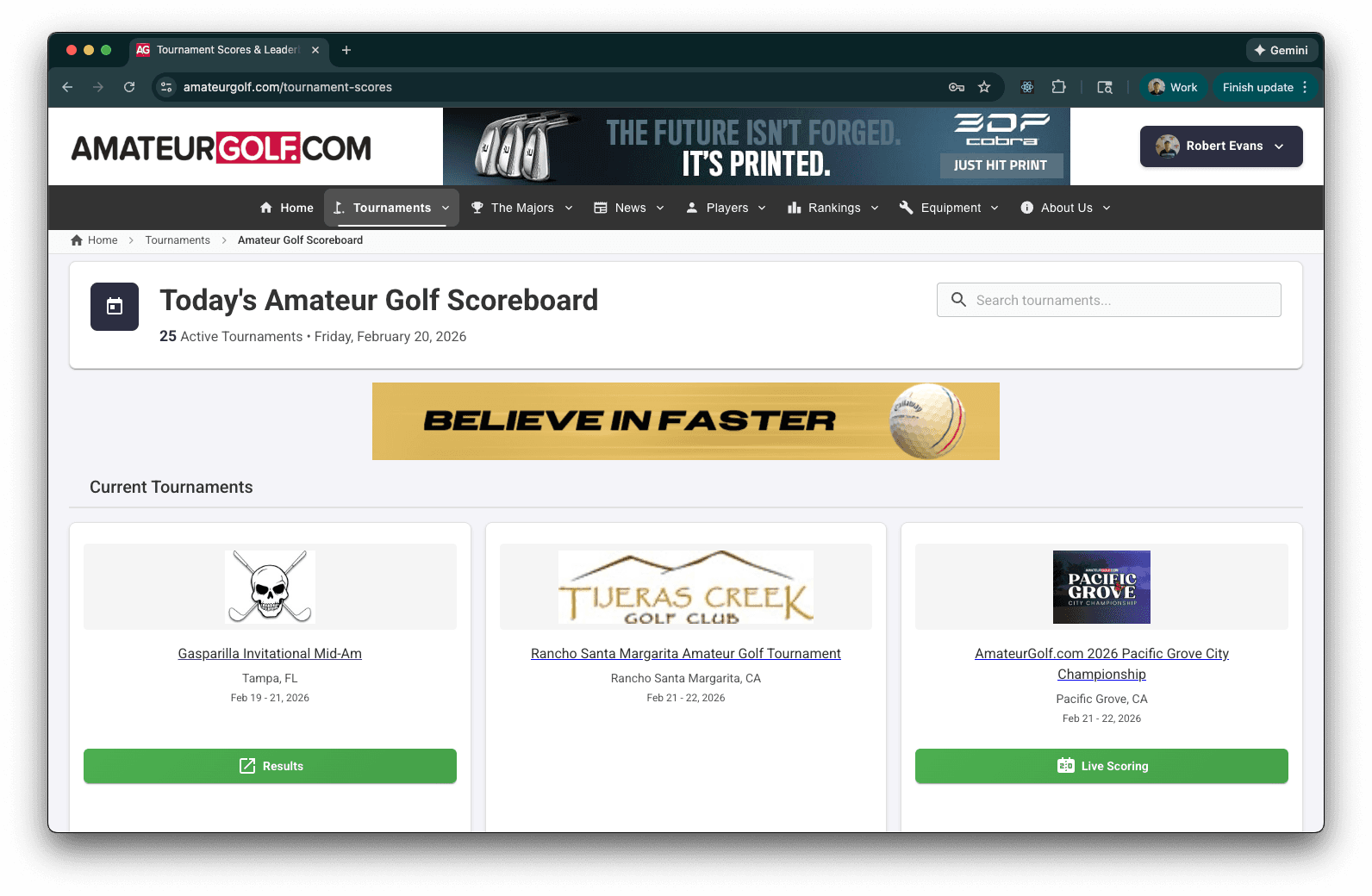 Tournaments & Rankings